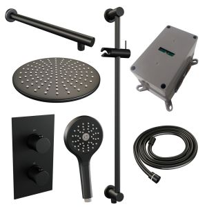 Brauer Carving 5-S-140 thermostatic concealed rain shower 3-way diverter SET 44 matte black