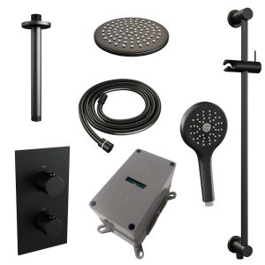 Brauer Carving 5-S-143 thermostatic concealed rain shower 3-way diverter SET 47 matte black