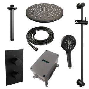 Brauer Carving 5-S-144 thermostatic concealed rain shower 3-way diverter SET 48 matte black