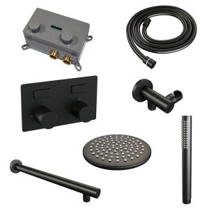 Brauer Carving 5-S-184 thermostatic concealed rain shower with push buttons SET 49 matte black