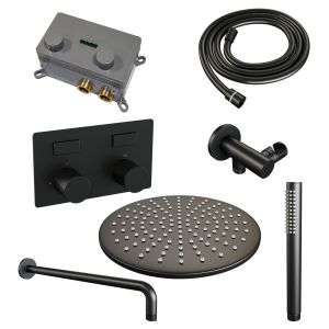 Brauer Carving 5-S-187 thermostatic concealed rain shower with push buttons SET 52 matte black