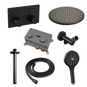 Brauer Carving 5-S-195 thermostatic concealed rain shower with push buttons SET 60 matte black
