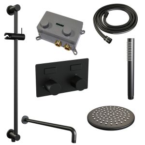 Brauer Carving 5-S-198 thermostatic concealed rain shower with push buttons SET 63 matt black