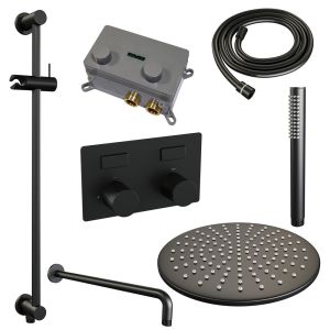 Brauer Carving 5-S-199 thermostatic concealed rain shower with push buttons SET 64 matt black