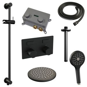 Brauer Carving 5-S-206 thermostatic concealed rain shower with push buttons SET 71 matte black