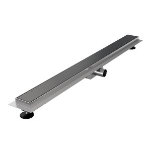Brauer DR-MRF100GM douchegoot met multifunctioneel rooster en flens 7 x 100cm gunmetal geborsteld PVD