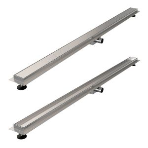 Brauer DR-MRF140NG douchegoot met multifunctioneel rooster en flens 7 x 140cm RVS geborsteld