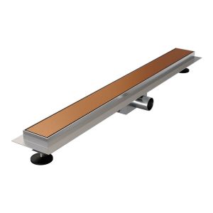 Brauer DR-MRF70GK douchegoot met multifunctioneel rooster en flens 7 x 70cm koper geborsteld PVD