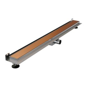 Brauer DR-MRFW100GK shower channel with multifunctional grating and flange for wall mounting 7 x 100cm copper brushed PVD