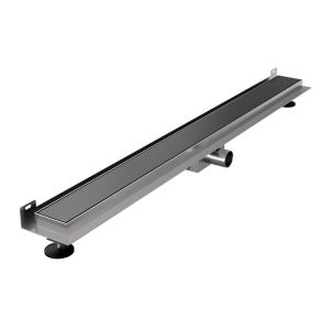 Brauer DR-MRFW100GM shower channel with multifunctional grating and flange for wall mounting 7 x 100cm gunmetal brushed PVD