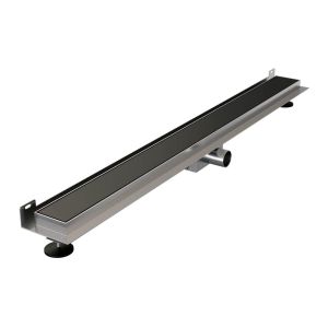 Brauer DR-MRFW100S shower channel with multifunctional grating and flange for wall mounting 7 x 100cm matt black