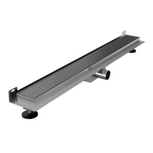 Brauer DR-MRFW80GM shower channel with multifunctional grating and flange for wall mounting 7 x 80cm gunmetal brushed PVD