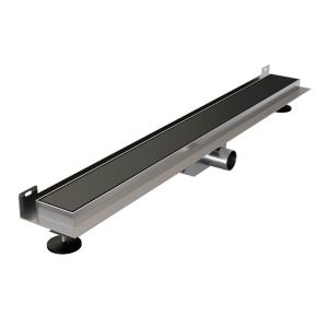 Brauer DR-MRFW80S shower channel with multifunctional grating and flange for wall mounting 7 x 80cm matt black