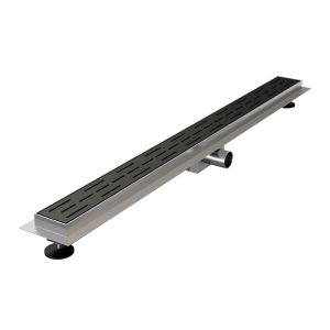 Brauer DR-SRF100S shower drain with standard grating and flange 7 x 100cm matte black