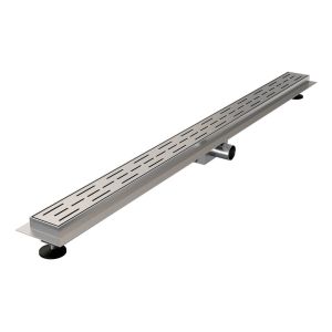Brauer DR-SRF120NG shower drain with standard grate and flange 7 x 120cm stainless steel brushed