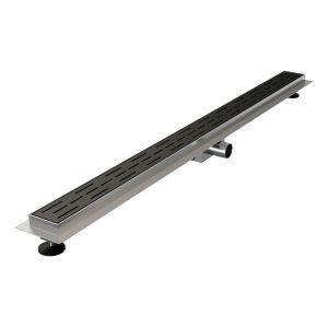 Brauer DR-SRF120S shower drain with standard grate and flange 7 x 120cm matte black