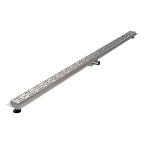 Brauer DR-SRF200NG Duschrinn mit Standard Abdeckung und Flansch 7 x 200cm aus gebürstetem Edelstahl