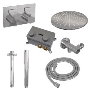 Brauer Edition 5-CE-165 thermostatic concealed rain shower with push buttons SET 54 chrome