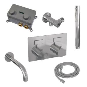 Brauer Edition 5-CE-210 thermostatic concealed bath mixer with push buttons SET 03 chrome