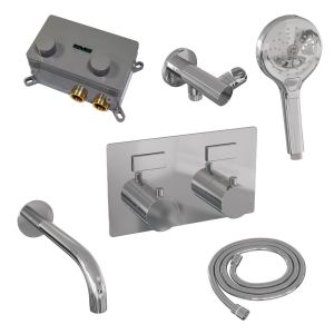 Brauer Edition 5-CE-211 thermostatic concealed bath mixer with push buttons SET 04 chrome