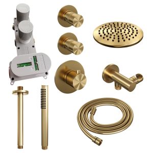 Brauer Edition 5-GG-025 thermostatic concealed rain shower SET 05 gold brushed PVD