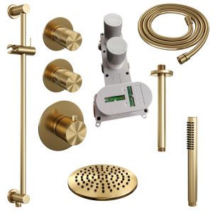 Brauer Edition 5-GG-033 thermostatic concealed rain shower SET 17 gold brushed PVD