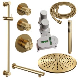 Brauer Edition 5-GG-034 thermostatic concealed rain shower SET 14 gold brushed PVD