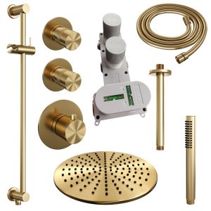 Brauer Edition 5-GG-035 thermostatic concealed rain shower SET 18 gold brushed PVD