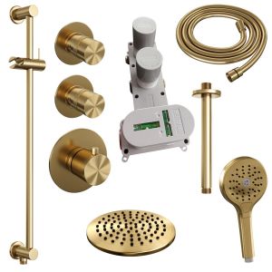 Brauer Edition 5-GG-037 thermostatic concealed rain shower SET 23 gold brushed PVD