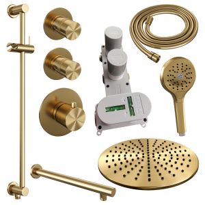 Brauer Edition 5-GG-038 thermostatic concealed rain shower SET 20 gold brushed PVD