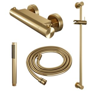 Brauer Edition 5-GG-044-1 body shower thermostatic mixer SET 01 gold brushed PVD