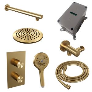 Brauer Edition 5-GG-058 thermostatic concealed rain shower 3-way diverter SET 31 gold brushed PVD