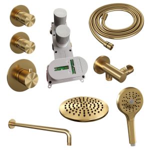 Brauer Edition 5-GG-076 thermostatic concealed rain shower SET 09 gold brushed PVD