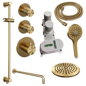 Brauer Edition 5-GG-080 thermostatic concealed rain shower SET 21 gold brushed PVD