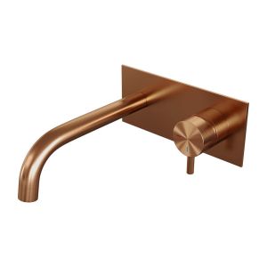Brauer Edition 5-GK-004-B5 recessed basin mixer with curved spout and cover plate model B1 copper brushed PVD