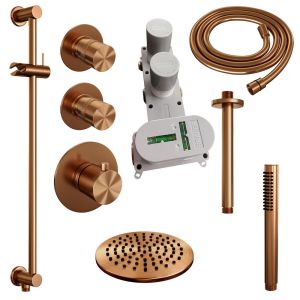 Brauer Edition 5-GK-033 thermostatic concealed rain shower SET 17 copper brushed PVD