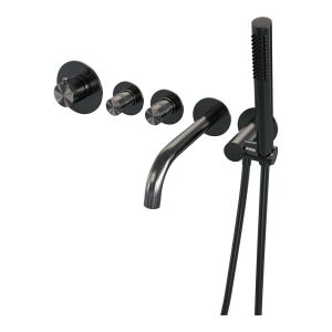 Brauer Edition 5-GM-022 thermostatic concealed bath mixer SET 01 gunmetal brushed PVD