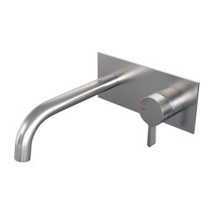 Brauer Edition 5-NG-004-B1 recessed basin mixer with curved spout and cover plate model E1 stainless steel brushed PVD