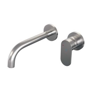 Brauer Edition 5-NG-004-B3-65 recessed basin mixer with curved spout and rosettes model C1 stainless steel brushed PVD