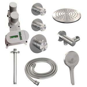 Brauer Edition 5-NG-029 thermostatic concealed rain shower SET 11 stainless steel brushed PVD