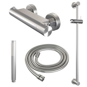 Brauer Edition 5-NG-044-1 body shower thermostatic mixer SET 01 stainless steel brushed PVD