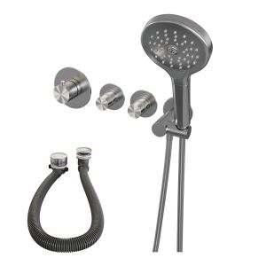 Brauer Edition 5-NG-047 thermostatic concealed bath mixer SET 02 stainless steel brushed PVD
