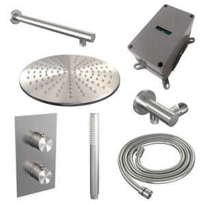 Brauer Edition 5-NG-053 thermostatic concealed rain shower 3-way diverter SET 26 brushed stainless steel PVD