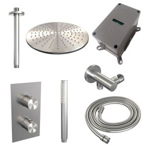 Brauer Edition 5-NG-055 thermostatic concealed rain shower 3-way diverter SET 30 stainless steel brushed PVD