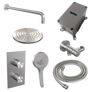 Brauer Edition 5-NG-056 thermostatic concealed rain shower 3-way diverter SET 33 stainless steel brushed PVD