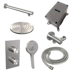 Brauer Edition 5-NG-058 thermostatic concealed rain shower 3-way diverter SET 31 brushed stainless steel PVD