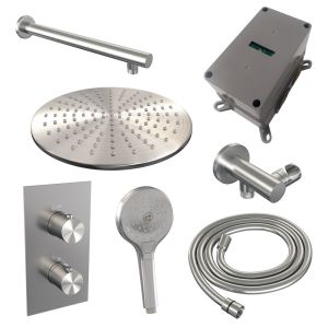 Brauer Edition 5-NG-059 thermostatic concealed rain shower 3-way diverter SET 32 stainless steel brushed PVD