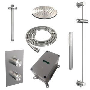 Brauer Edition 5-NG-066 thermostatic concealed rain shower 3-way diverter SET 41 stainless steel brushed PVD