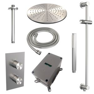 Brauer Edition 5-NG-067 thermostatic concealed rain shower 3-way diverter SET 42 stainless steel brushed PVD