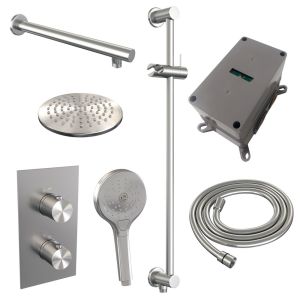 Brauer Edition 5-NG-070 thermostatic concealed rain shower 3-way diverter SET 43 stainless steel brushed PVD
